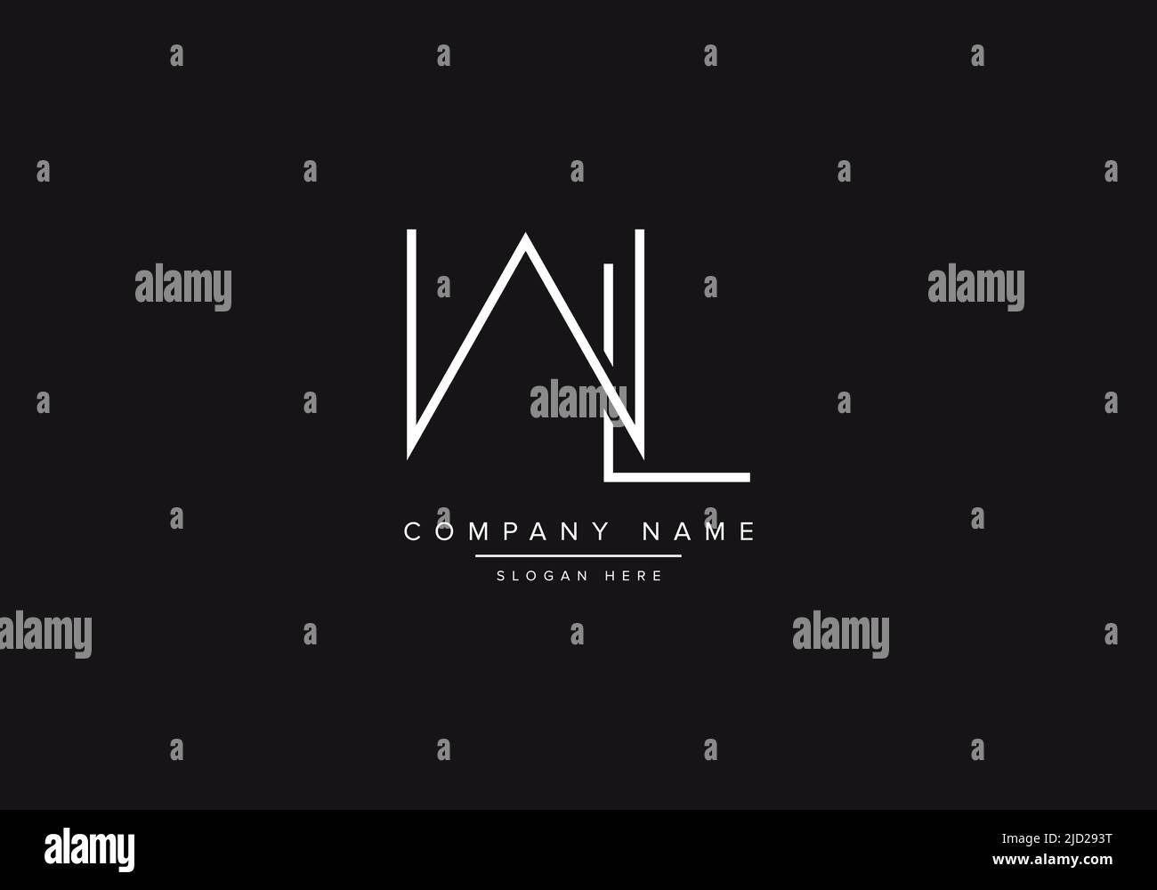 Alphabet letter icon logo WL Stock Vector