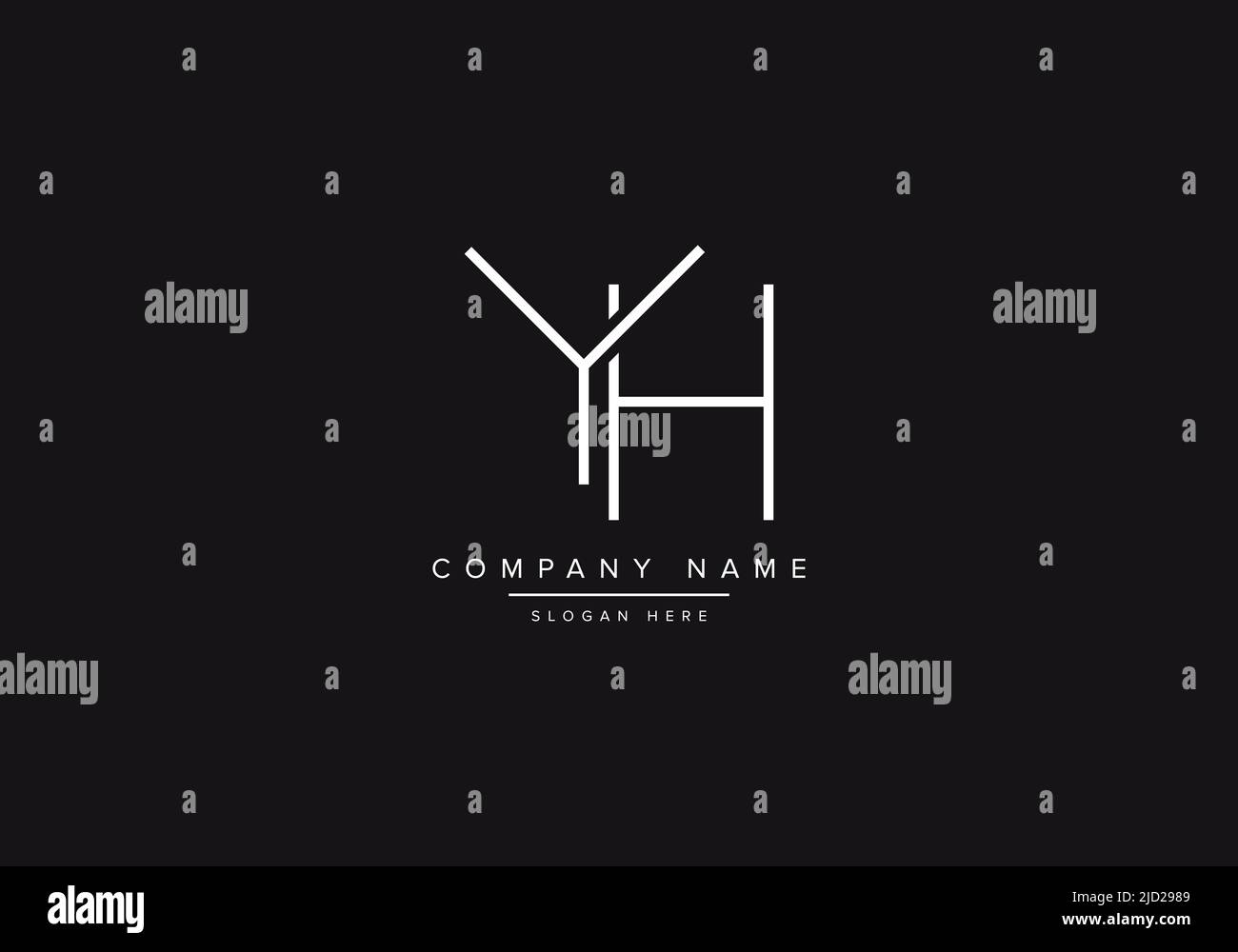 Alphabet letter icon logo YH Stock Vector