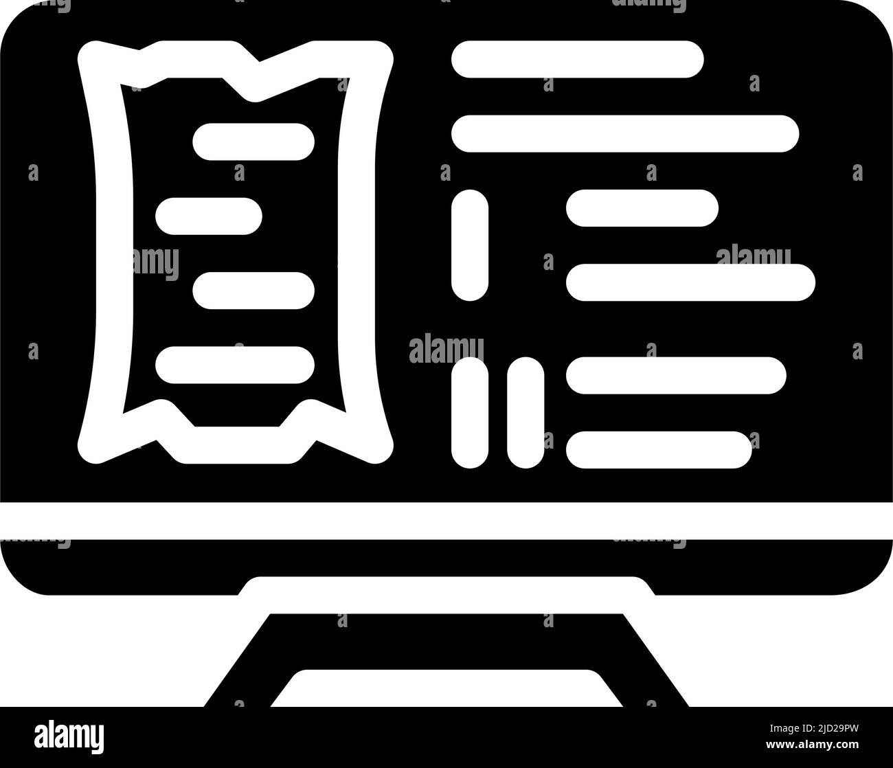 watching documentary glyph icon vector illustration Stock Vector Image ...
