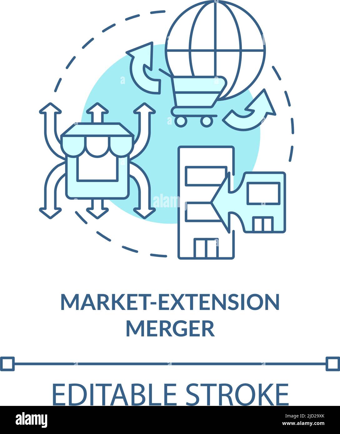 Market extension merger turquoise concept icon Stock Vector Image & Art ...