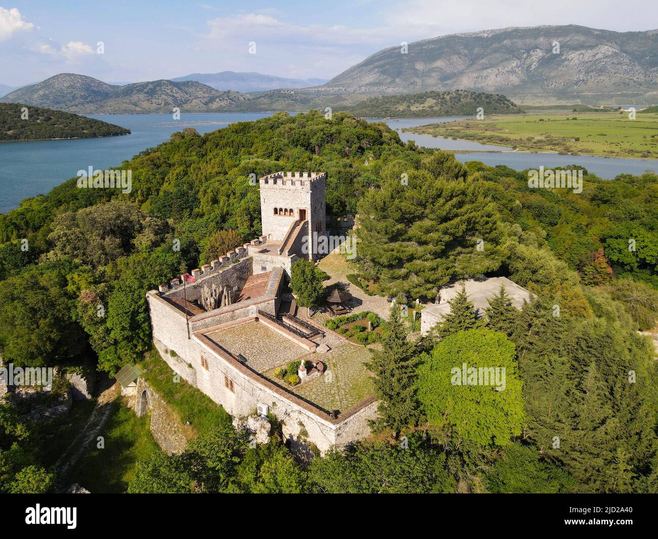 Drone view at the roman archaeological site of Butrinto on Albania