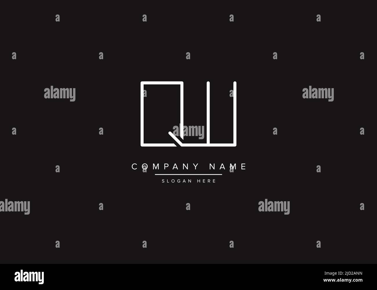 Alphabet letter icon logo QW Stock Vector