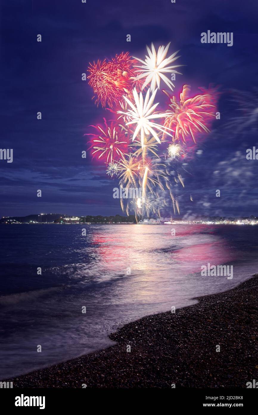 Weymouth Jubilee fireworks Stock Photo