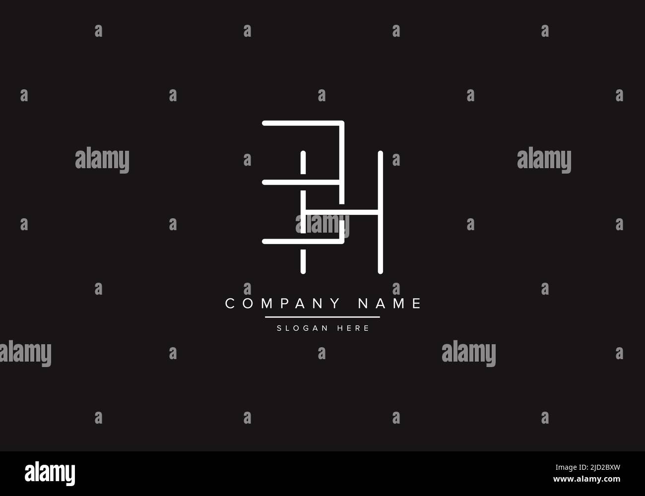 Alphabet letter icon logo BH Stock Vector