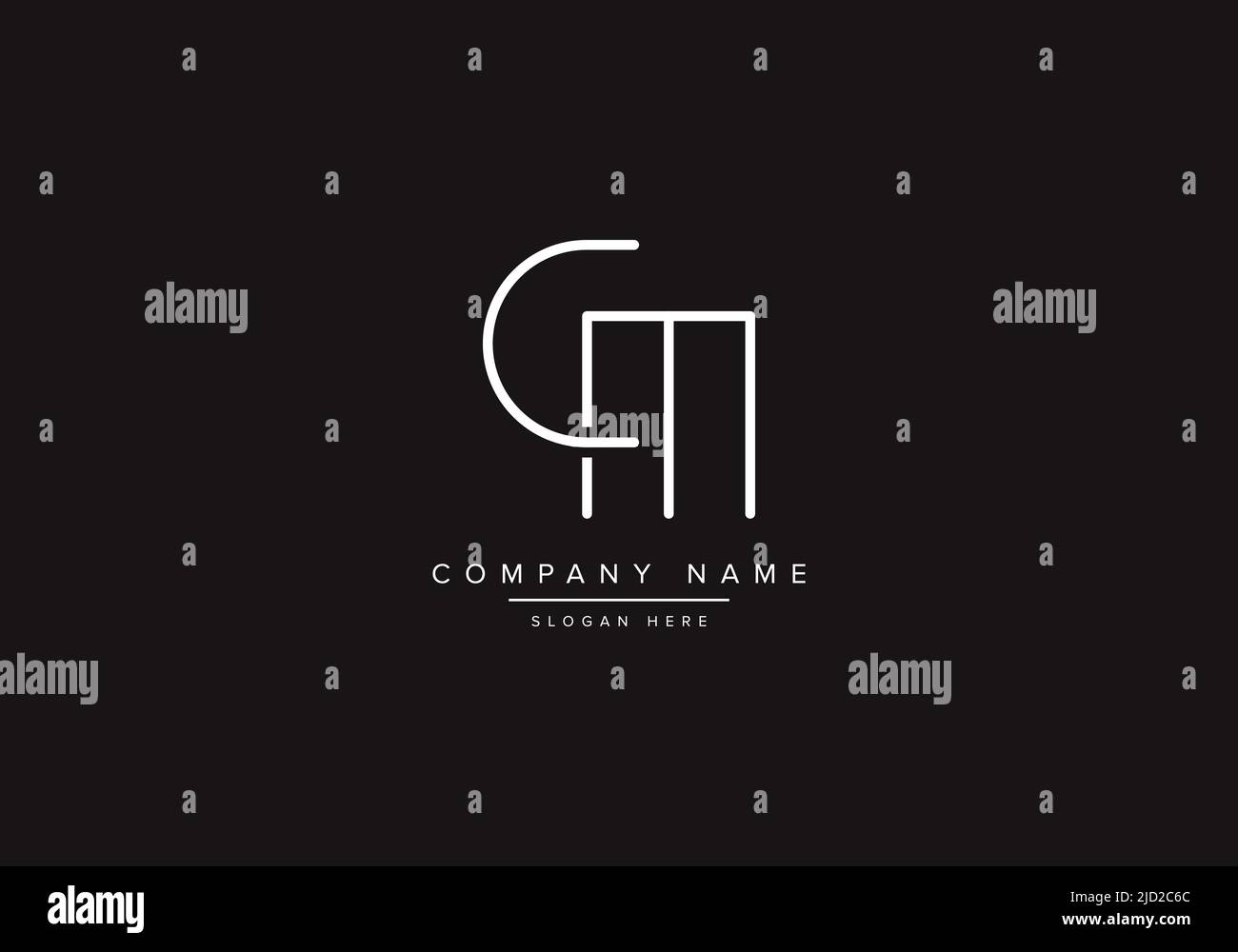 Alphabet letter icon logo CM Stock Vector