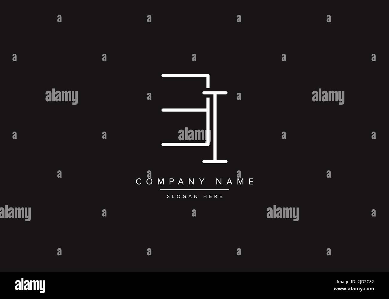 Alphabet letter icon logo BI Stock Vector