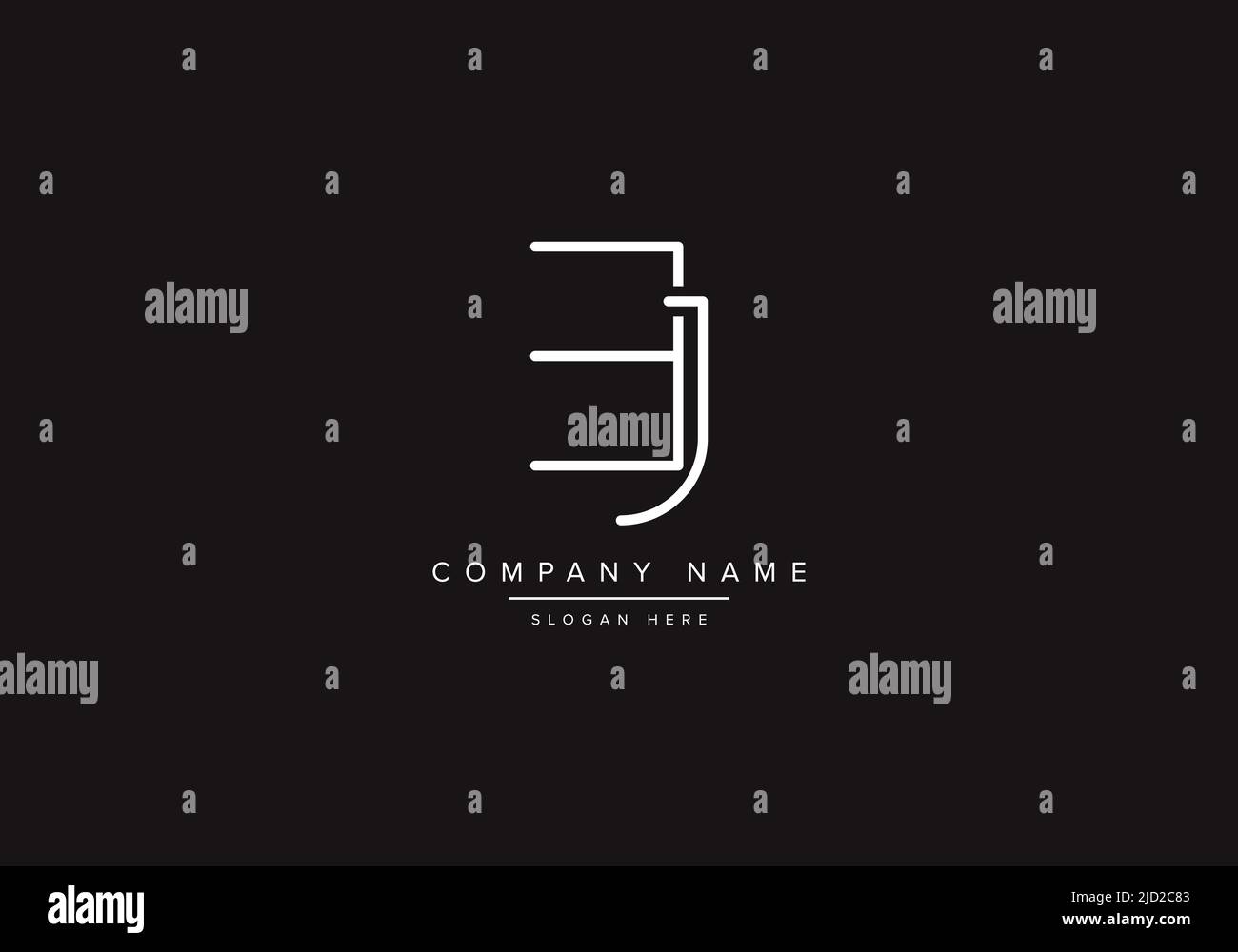 Alphabet letter icon logo BJ Stock Vector