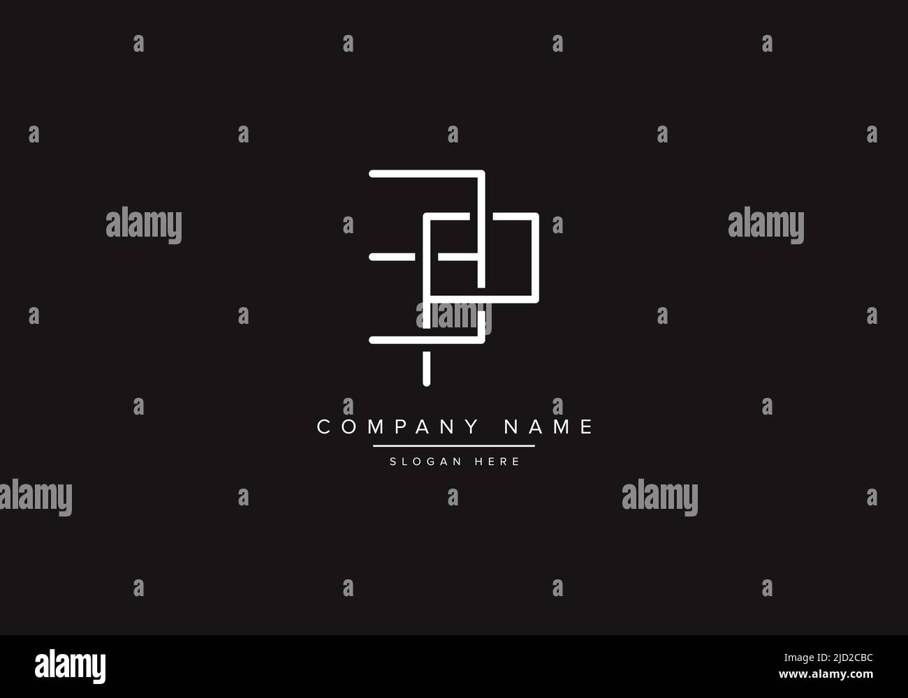 Alphabet letter icon logo BP Stock Vector