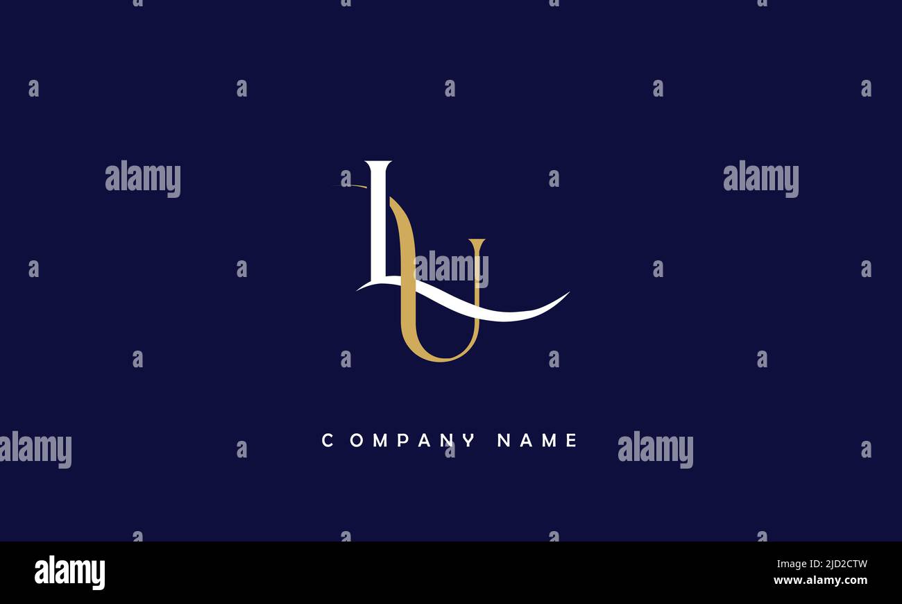 LU, UL Abstract Letters Logo Monogram Stock Vector
