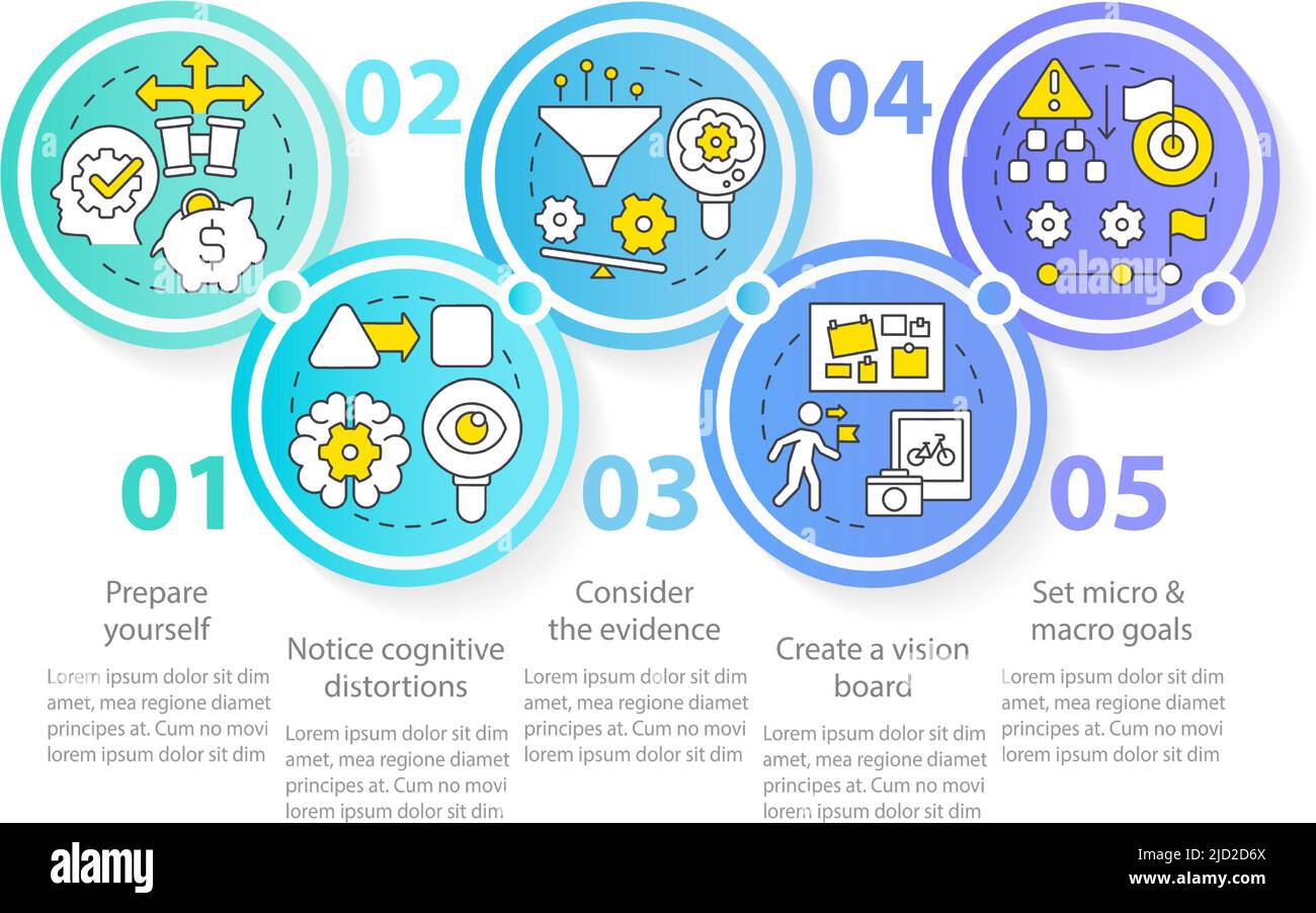 Adaptability tips circle infographic template Stock Vector