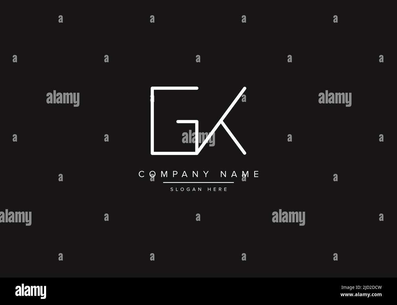 Alphabet letter icon logo GK Stock Vector