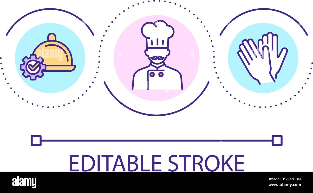 Professional chef loop concept icon Stock Vector