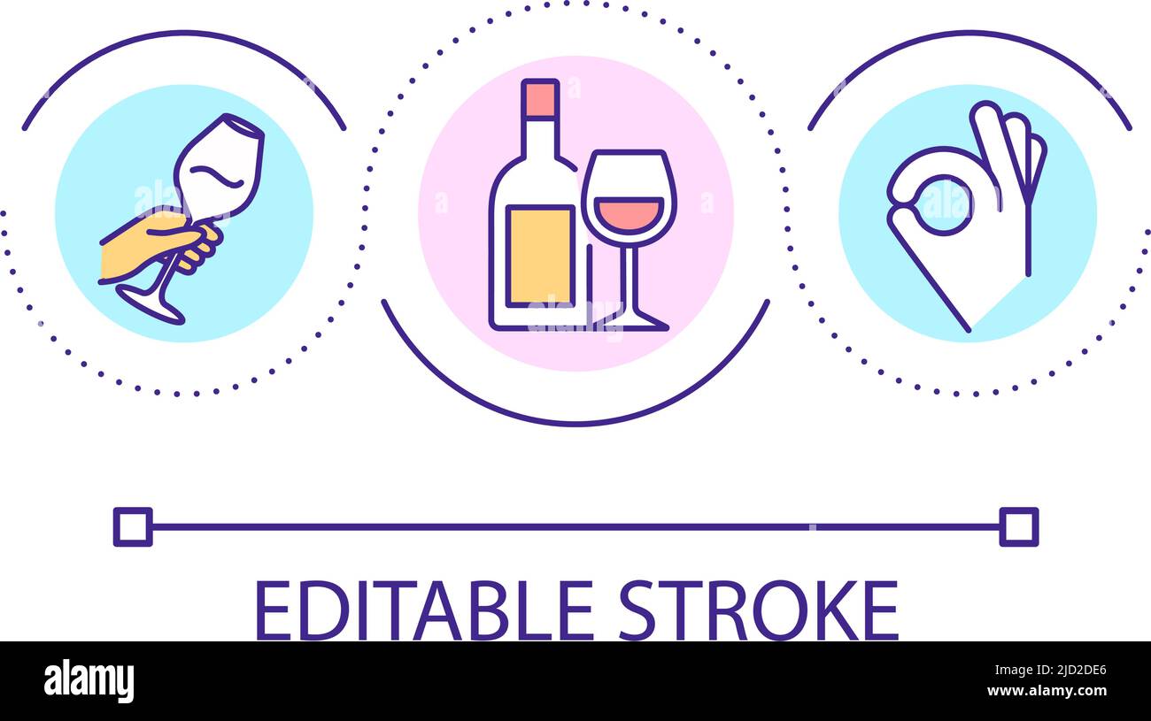 Wine tasting loop concept icon Stock Vector Image & Art - Alamy
