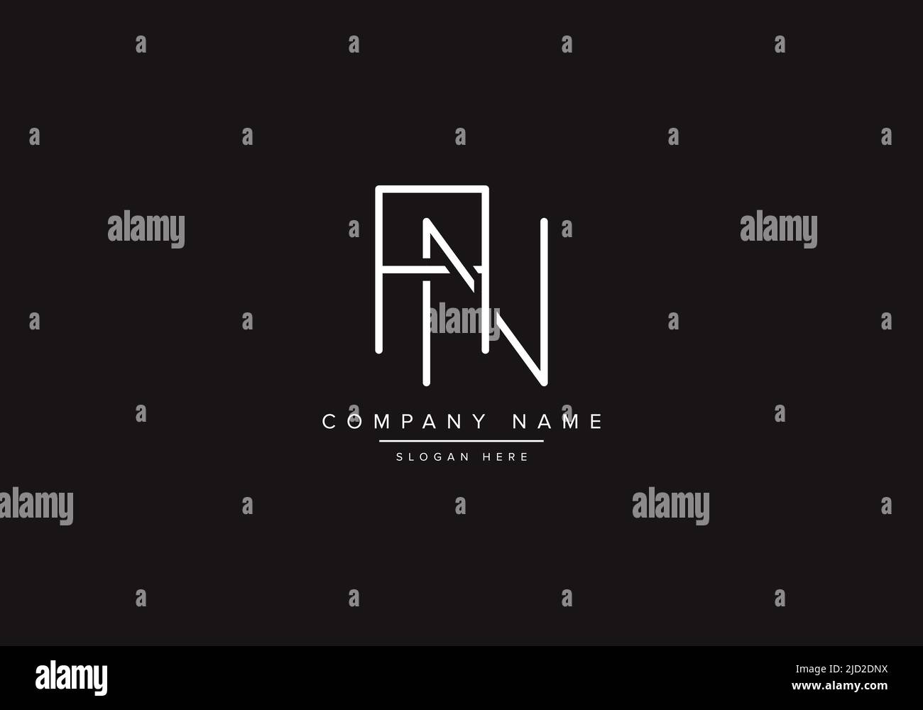 AN logo design vector illustration template. Stock Vector