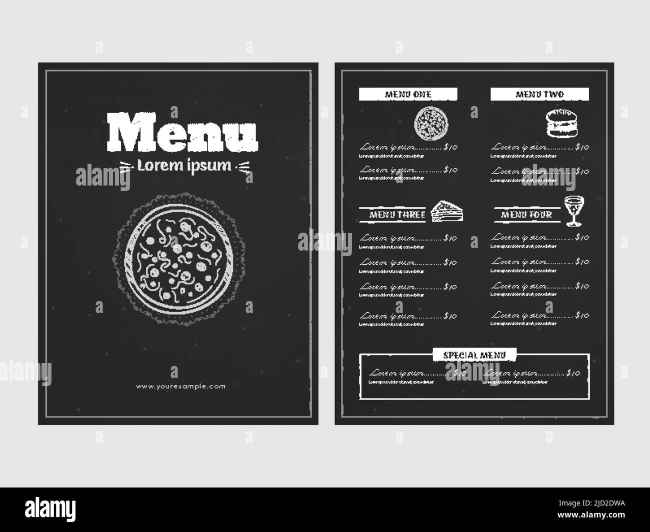 Menu Card Template Or Flyer Design With Double-Side In Black Color ...