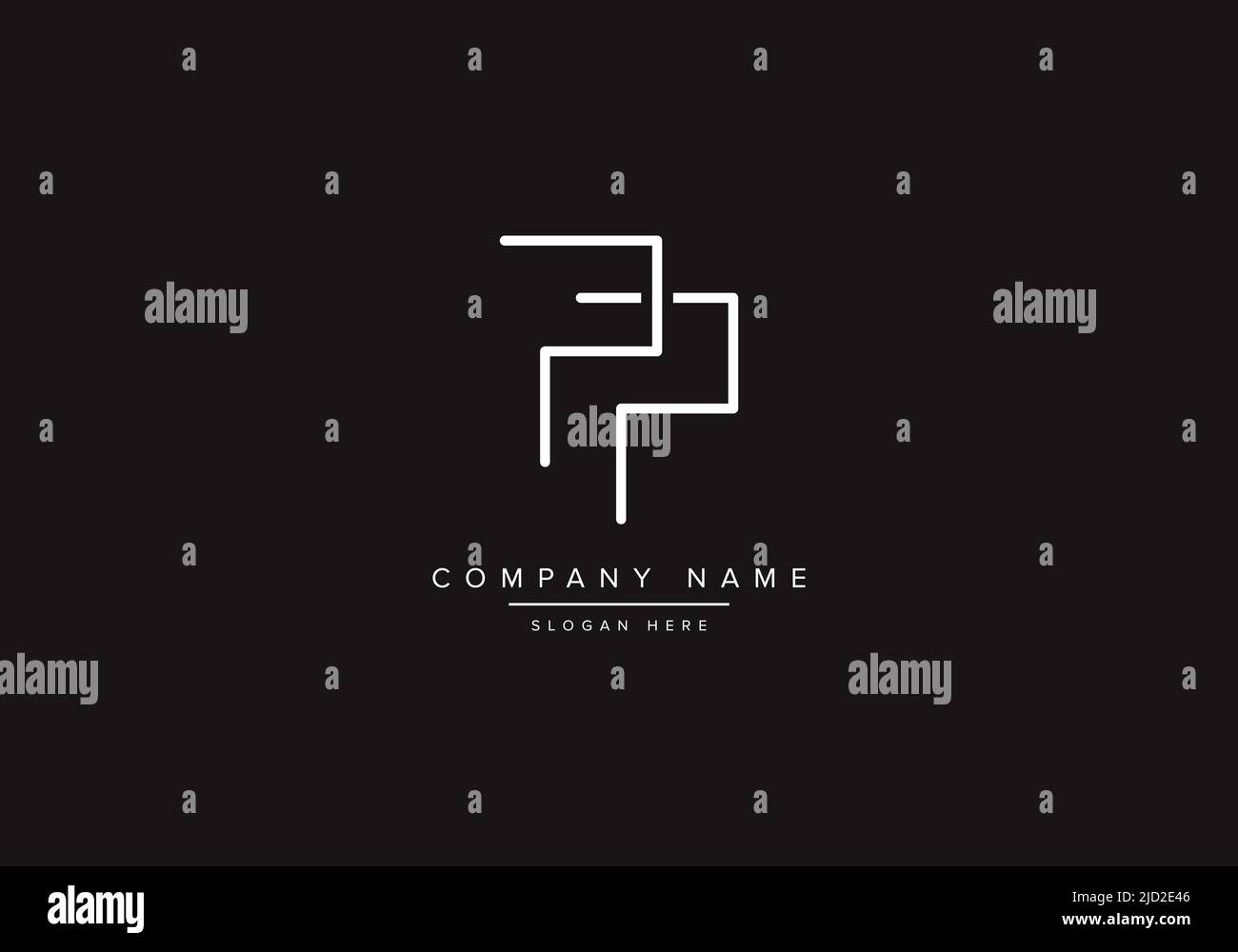 PP logo design vector illustration template. Stock Vector