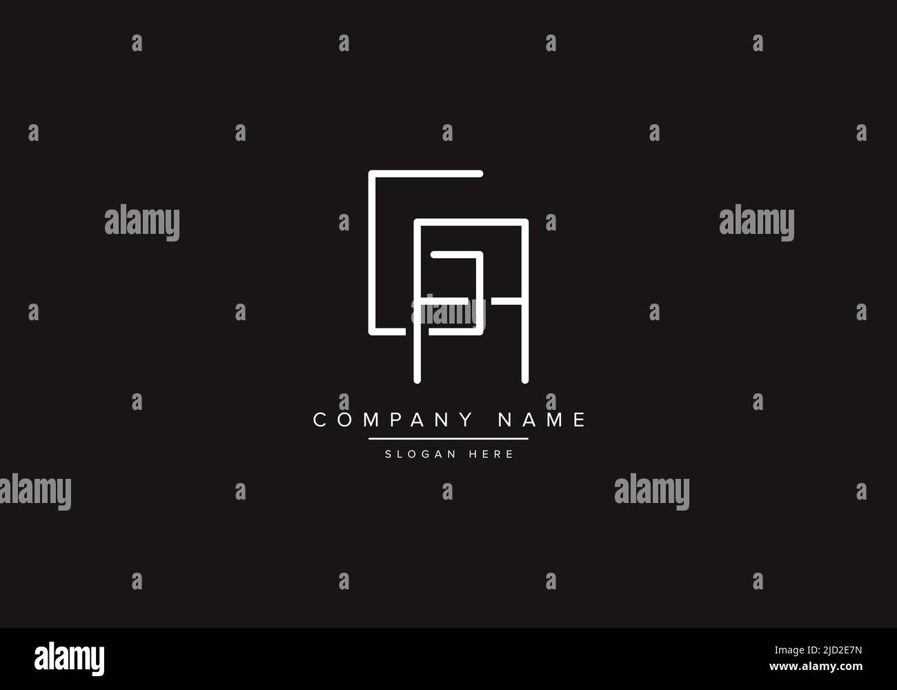 GA logo design vector illustration template. Stock Vector