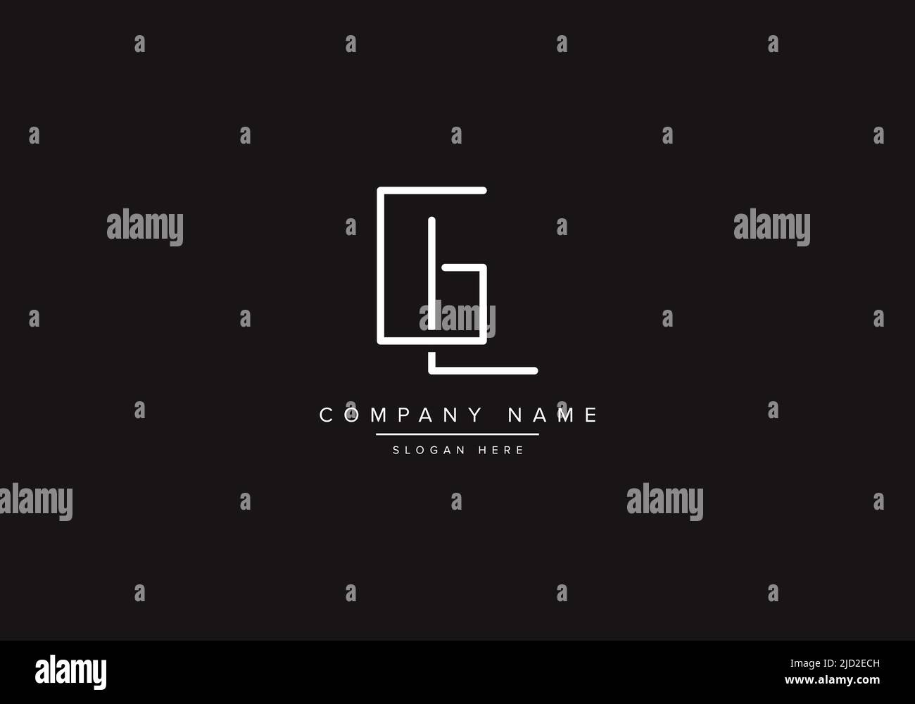 GL logo design vector illustration template. Stock Vector