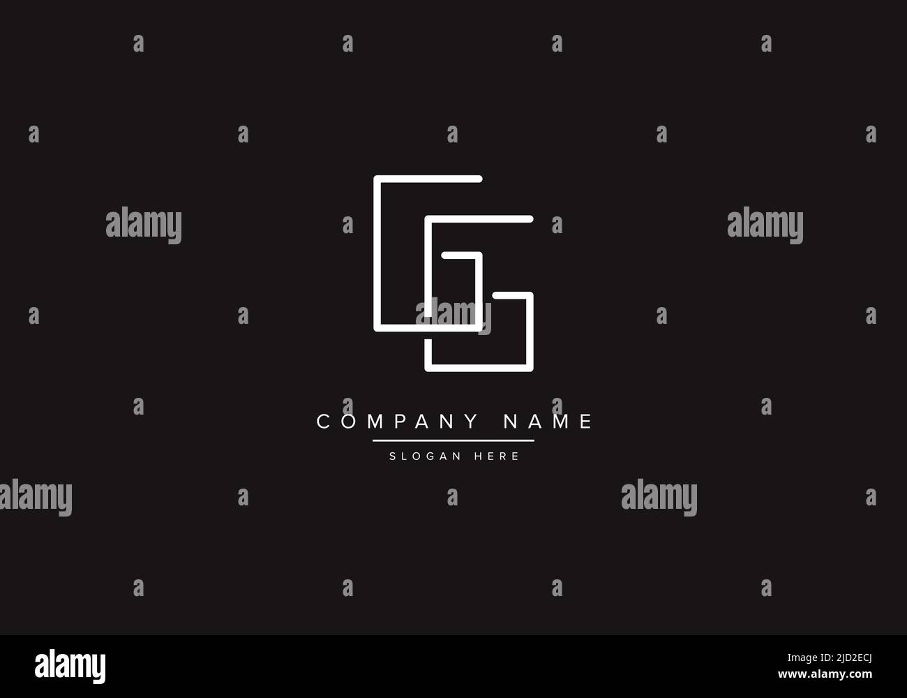 GG logo design vector illustration template. Stock Vector