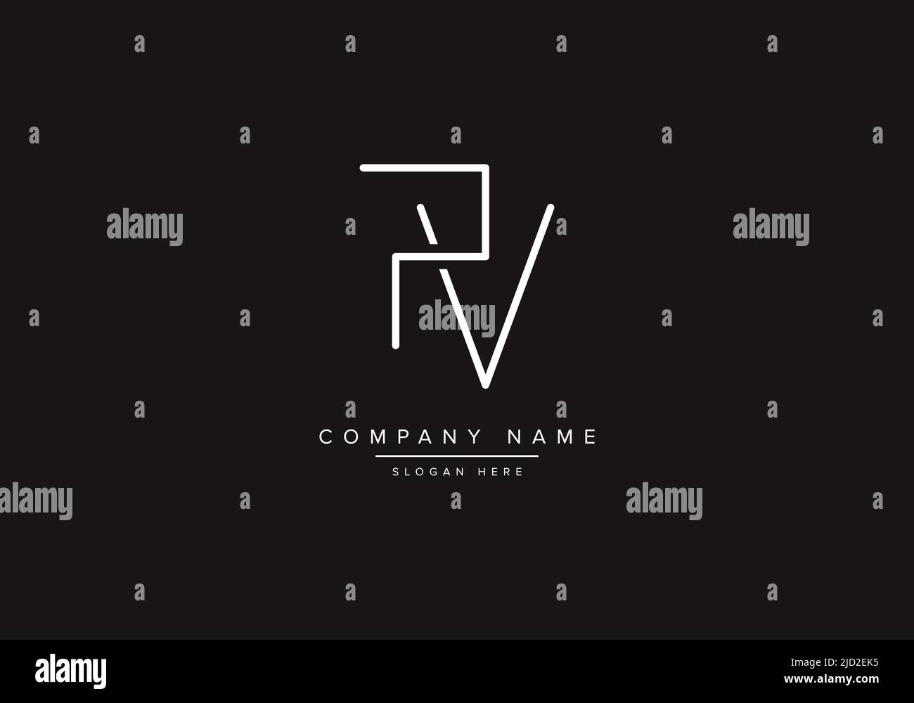 PV logo design vector illustration template. Stock Vector