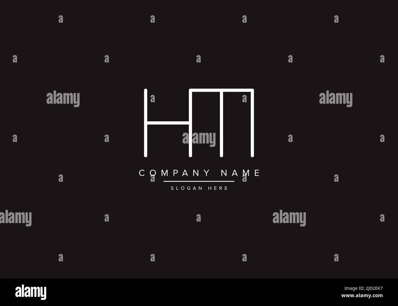 HM logo design vector illustration template. Stock Vector