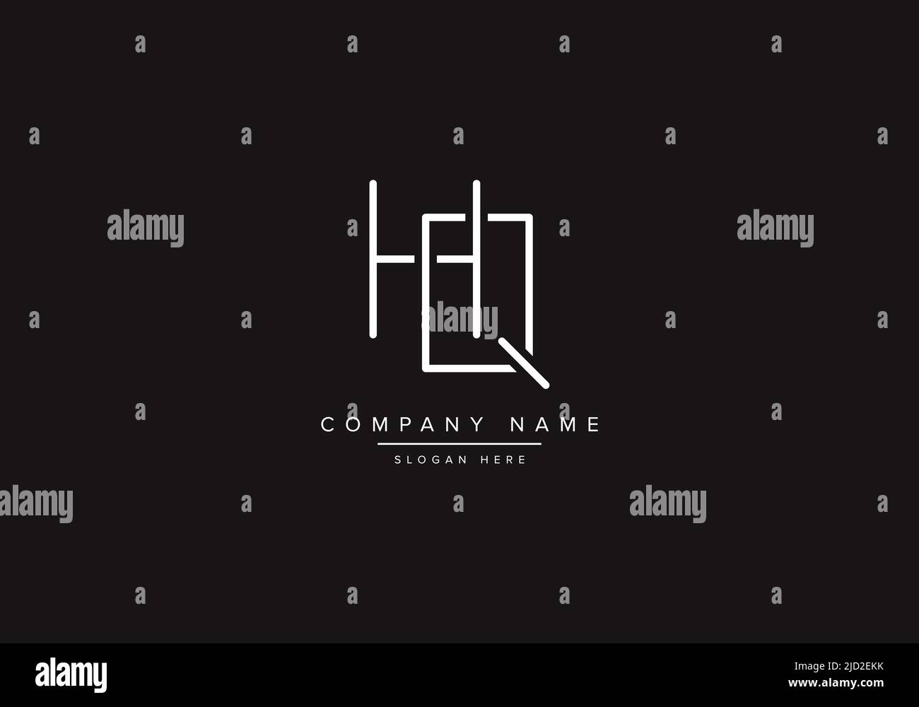 HQ logo design vector illustration template. Stock Vector
