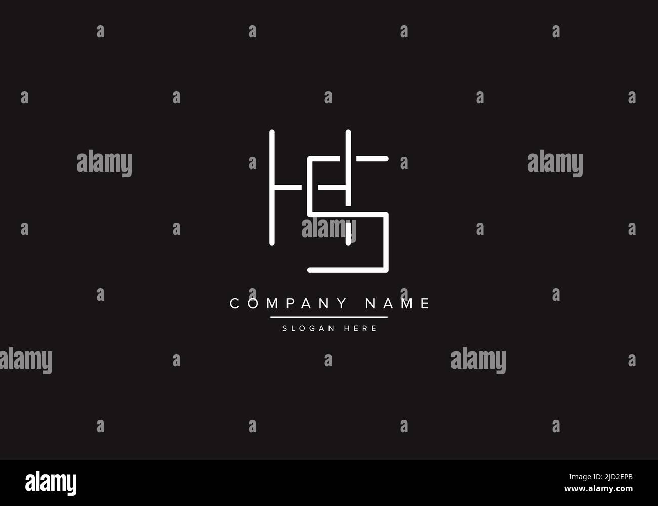 HS logo design vector illustration template. Stock Vector