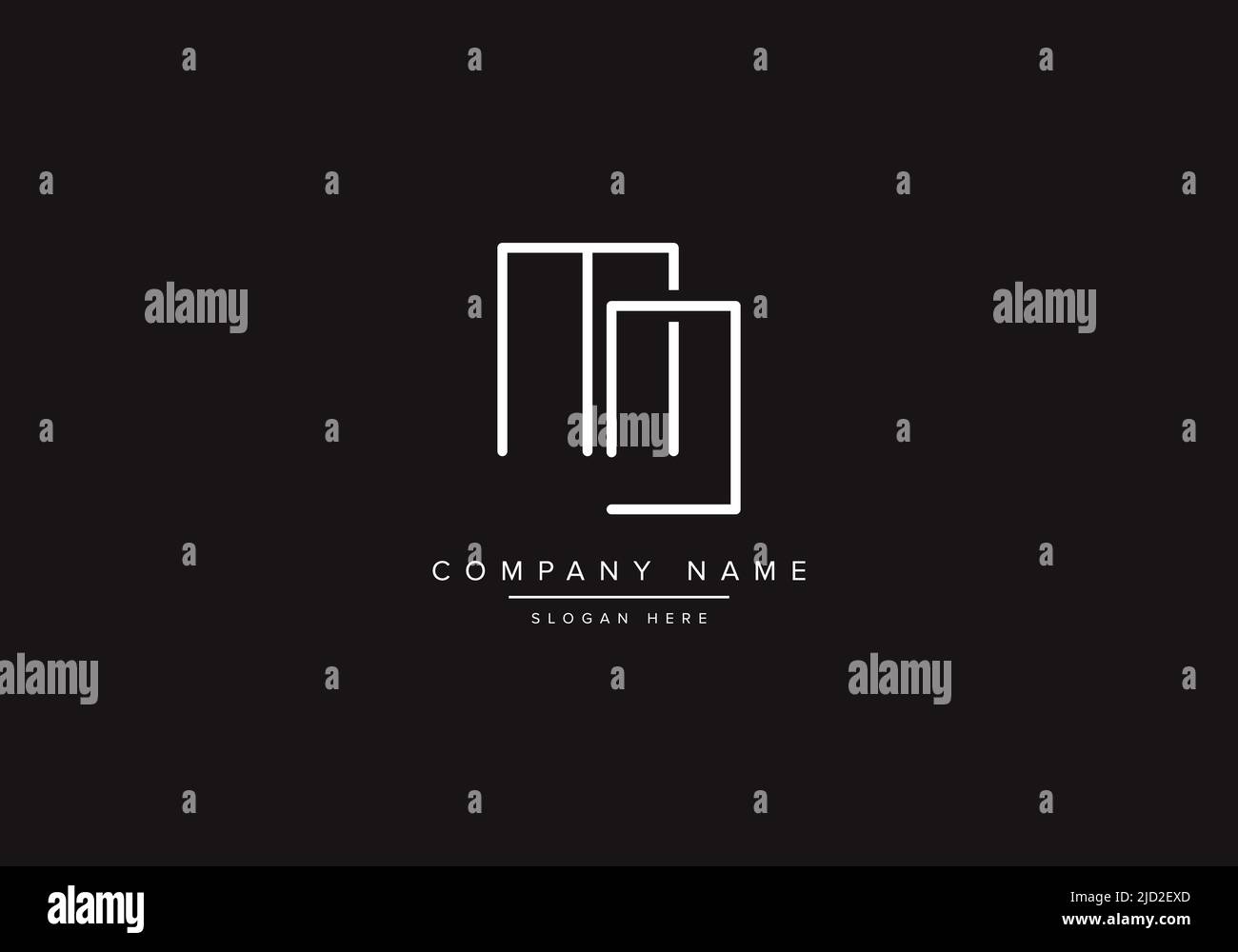 MD logo design vector illustration template. Stock Vector