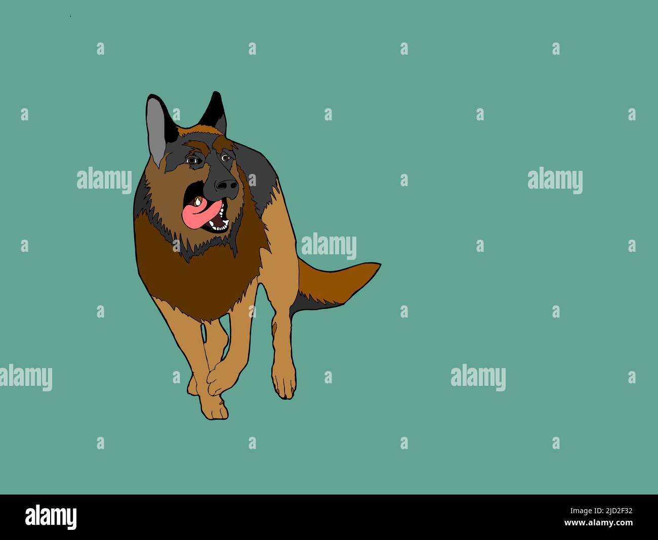 Flat isolated sheppard. Dog breed illustration vector Stock Vector ...