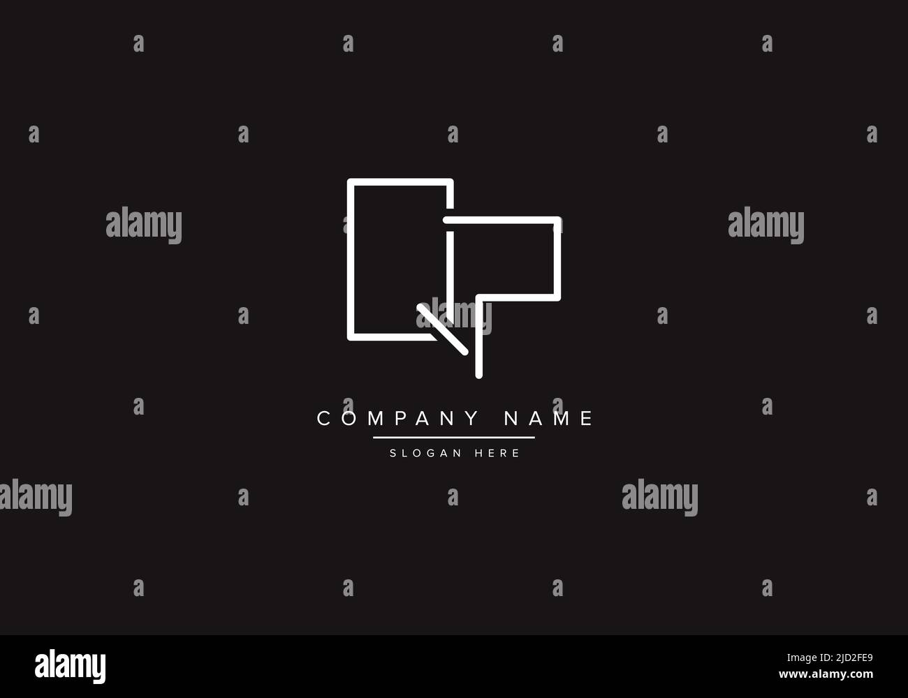 QP logo design vector illustration template. Stock Vector