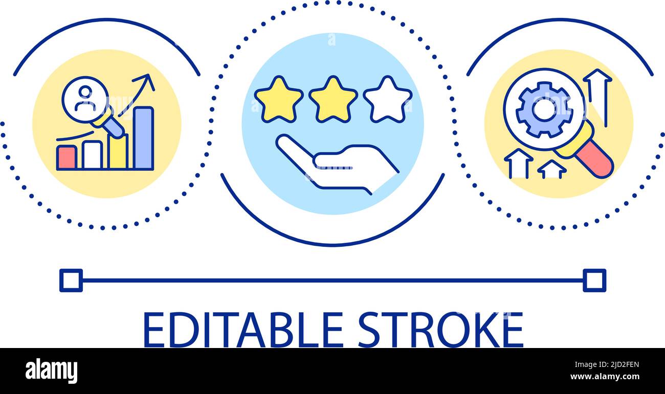 Evaluation of studying progress loop concept icon Stock Vector