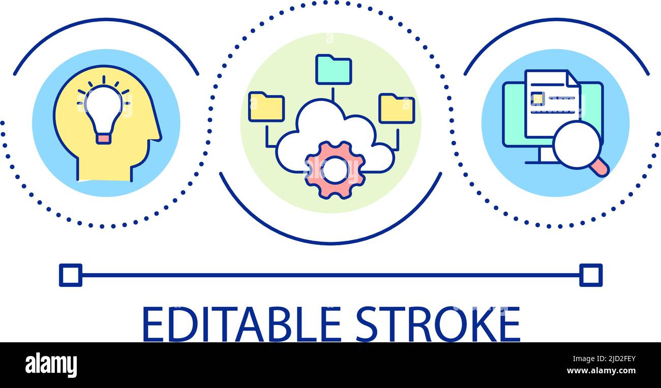 Structure of learned material and information loop concept icon Stock ...