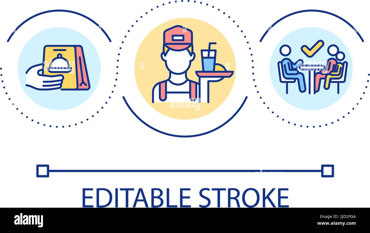 Food takeout and delivery loop concept icon Stock Vector Image & Art