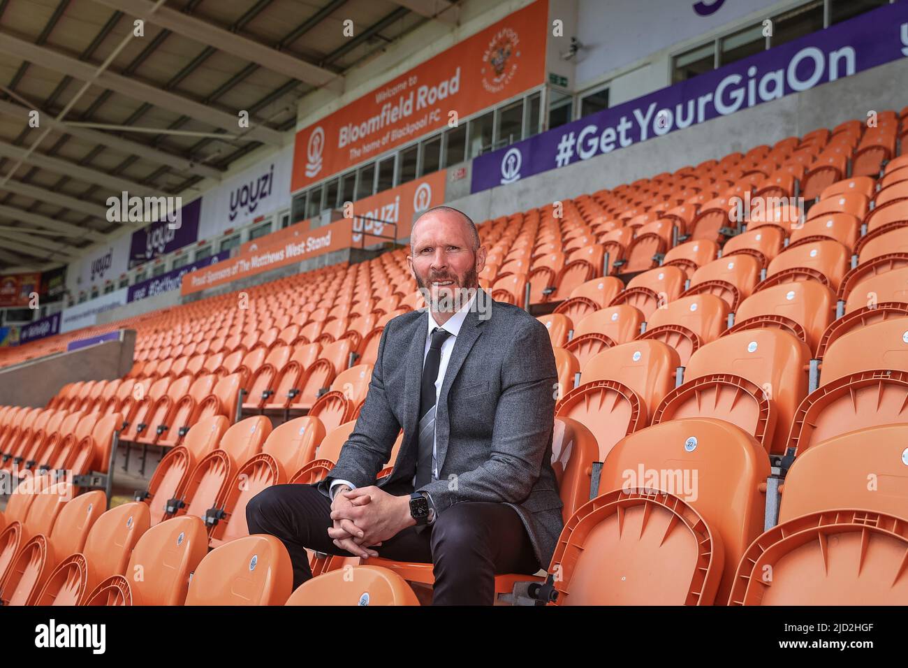 Blackpool FC's newly appointed Head Coach Michael Appleton signs a four ...