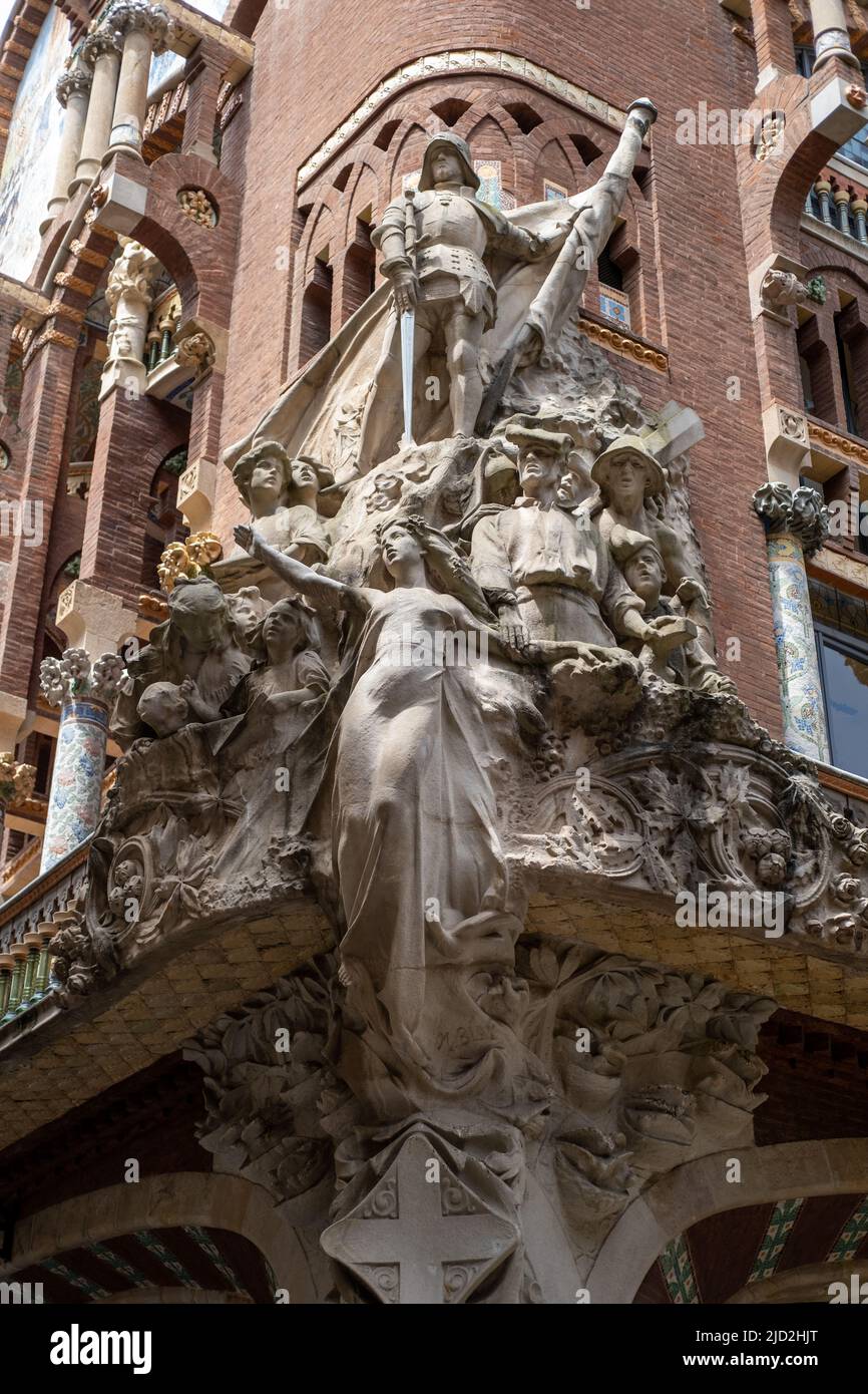 Exterior of the Palau de la Música Catalana, Barcelona, Spain. Stock Photo