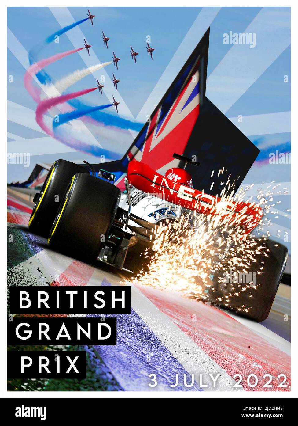 British F1 Grand Prix Race Poster Stock Photo