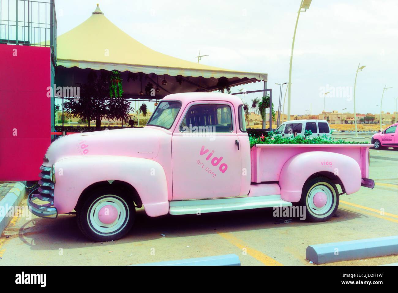 Pink Truck - views Stock Photo