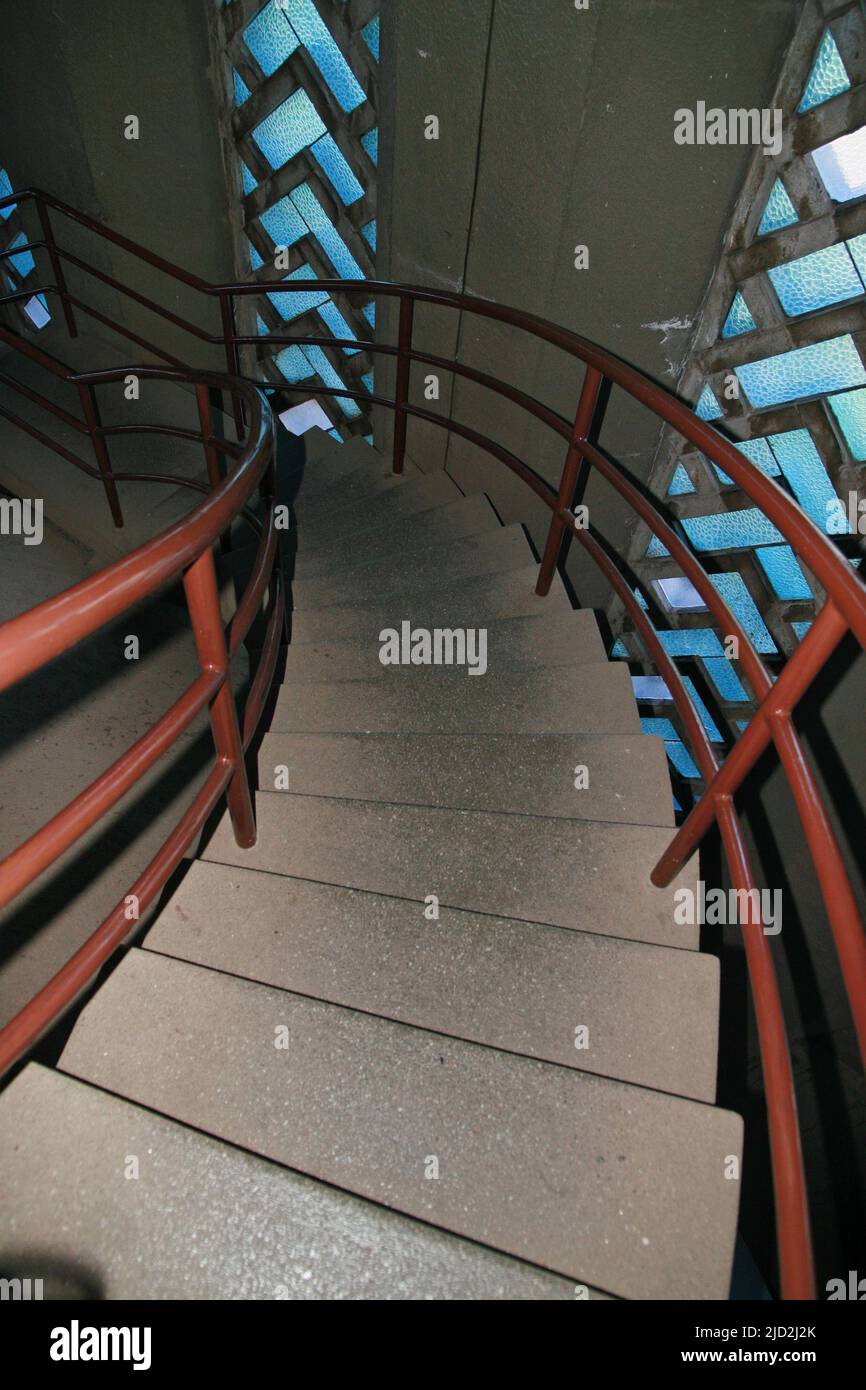 Staircase and Stained glass windows inside the Voortrekker Monument