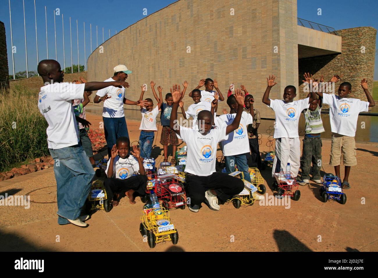 Members of the Humanity's Team South Africa at International Gathering at the Freedom Park, Pretoria/Tshwane, Gauteng, South Africa. Stock Photo