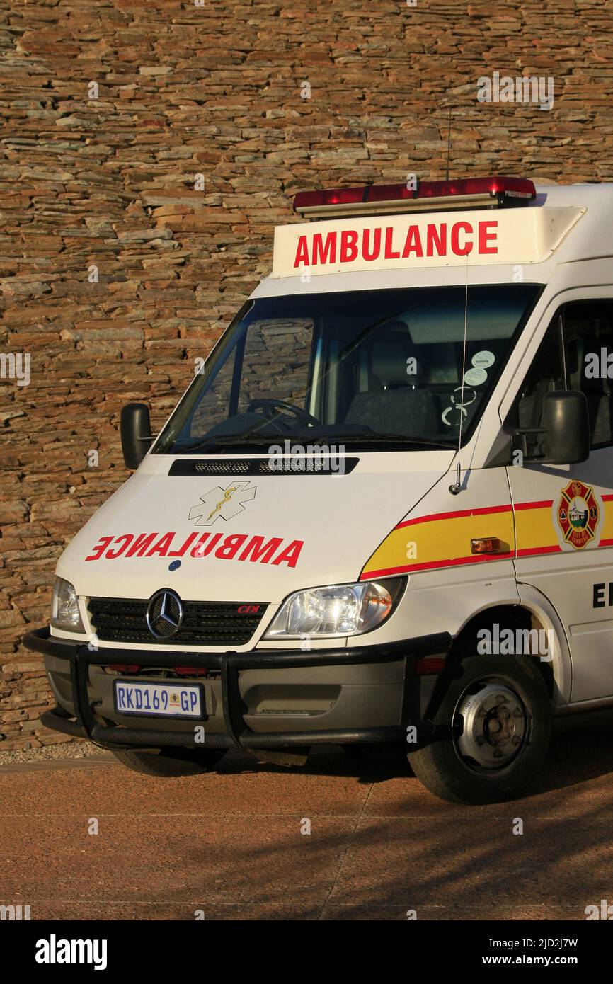 Ambulance truck, Freedom Park, Pretoria/Tshwane, Gauteng, South Africa. Stock Photo