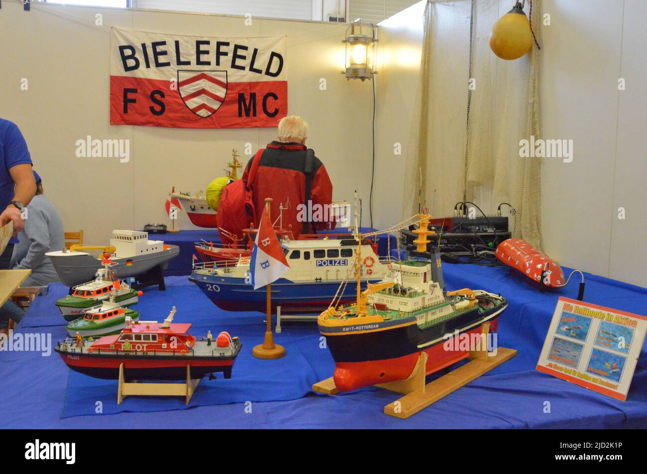 Model building clubs exhibit their model ships. model building fair In