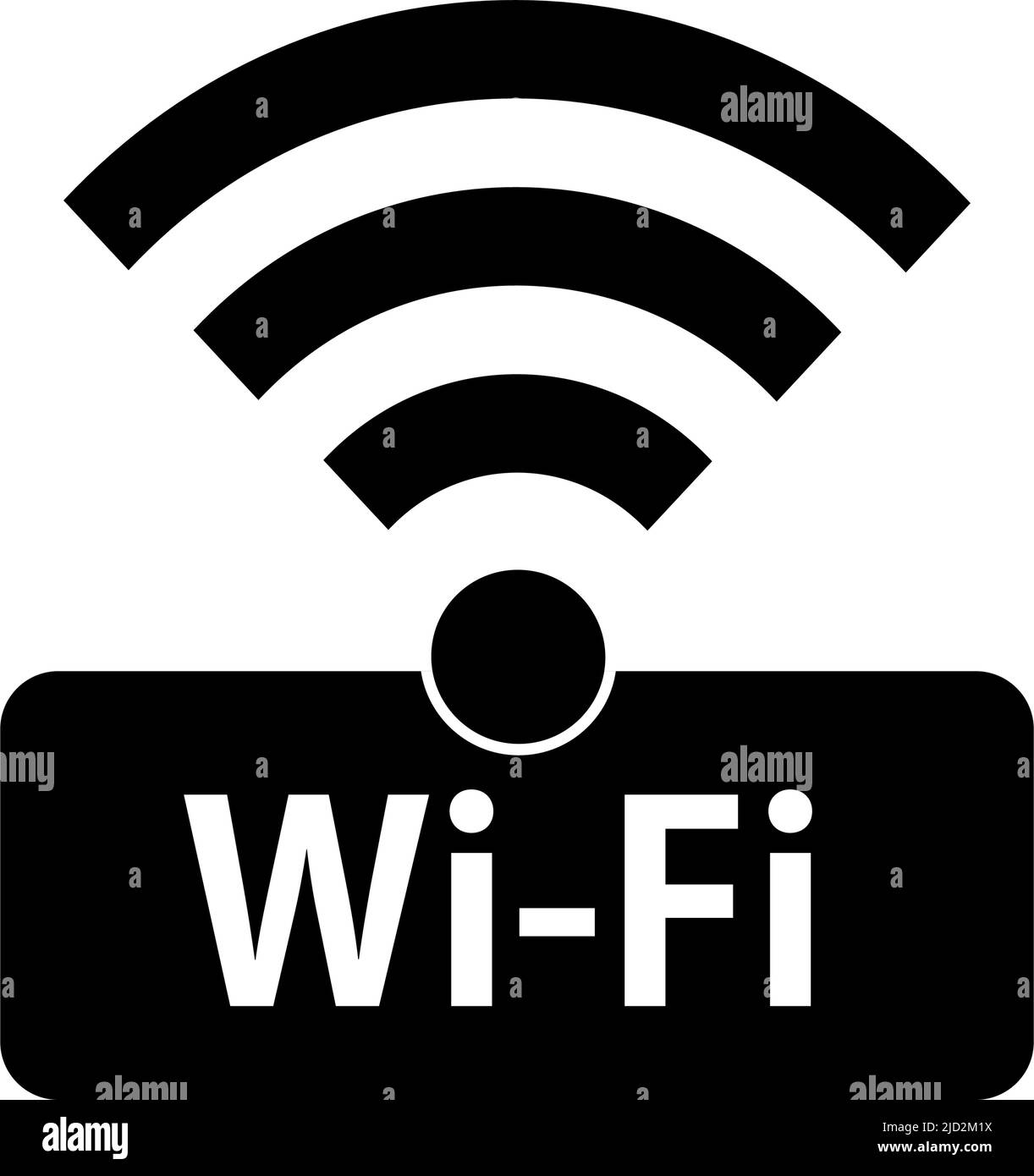 Silhouette logo of Wi-Fi icon. Editable vector. Stock Vector