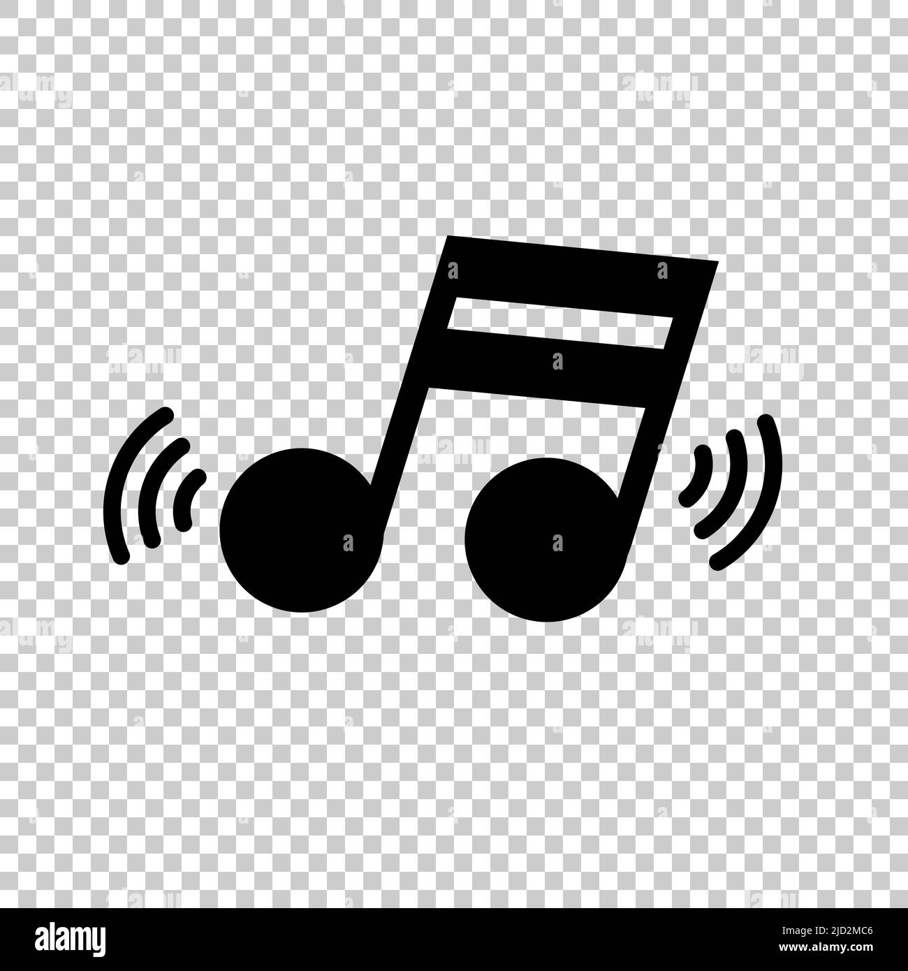 Vibrating music note. Rhythm and fun. Editable vector. Stock Vector