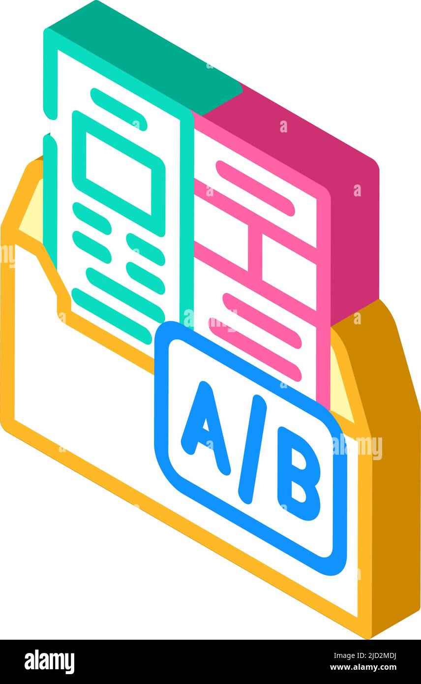 a b email split test isometric icon vector illustration Stock Vector ...