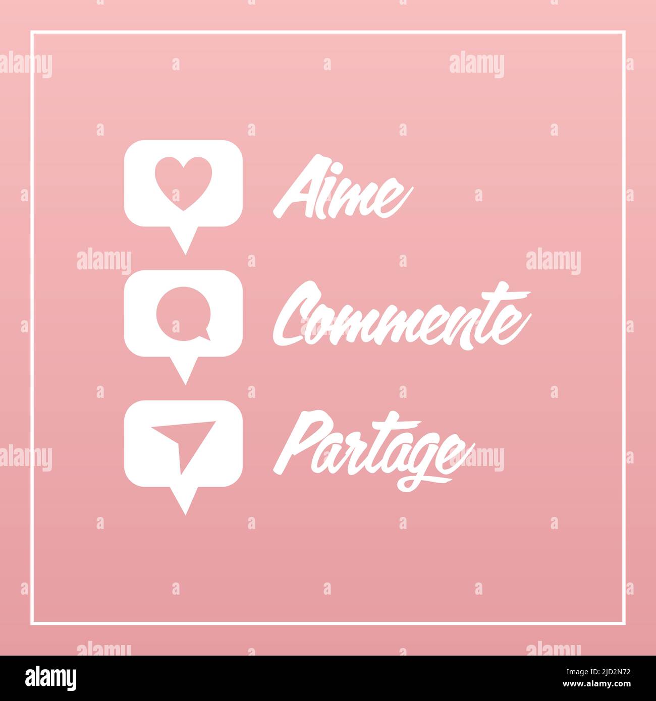 French social network like comment share slide stock photo alamy