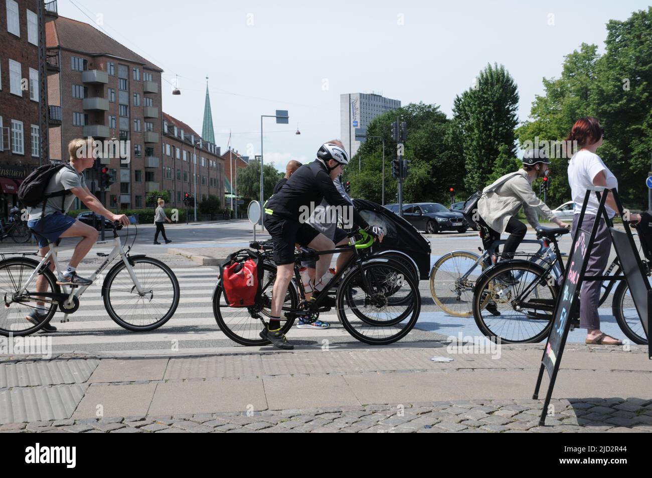 Copenhagen/Denmark/17June 2022/  Males and females ride  bike on bike lanei in danish capital Copenhagen Denmark..(Photo..Francis Joseph Dean/Deanpictures) Stock Photo