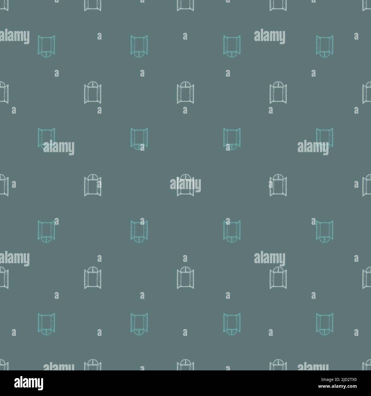 Seamless pattern of retro arch windows engraving. Vintage background ...