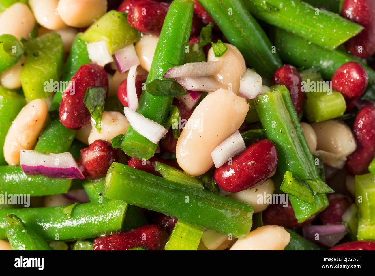 Homemade Organic Three Bean Salad with Green Kidney and Cannellini