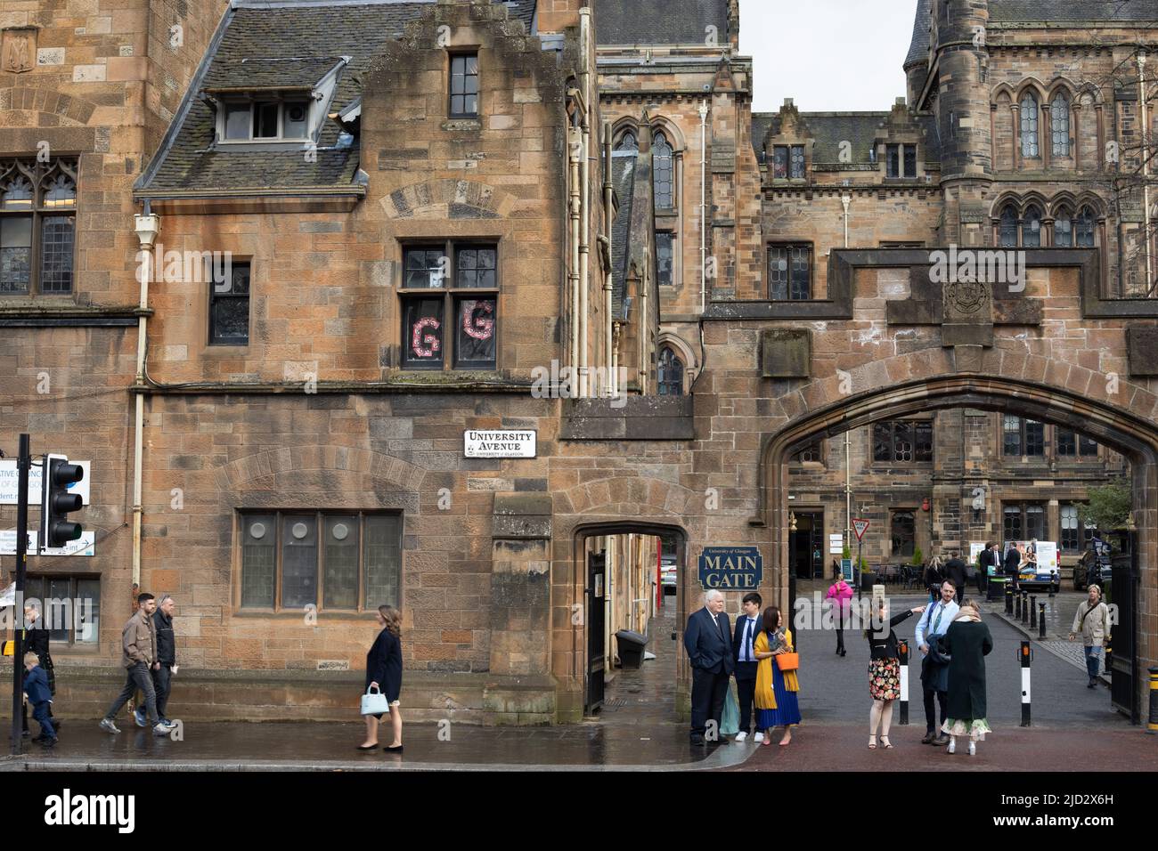 University of Glasgow buildings, in Glasgow, Scotland, 8 April 2022.   N55°52.365' W4°17.416' Stock Photo