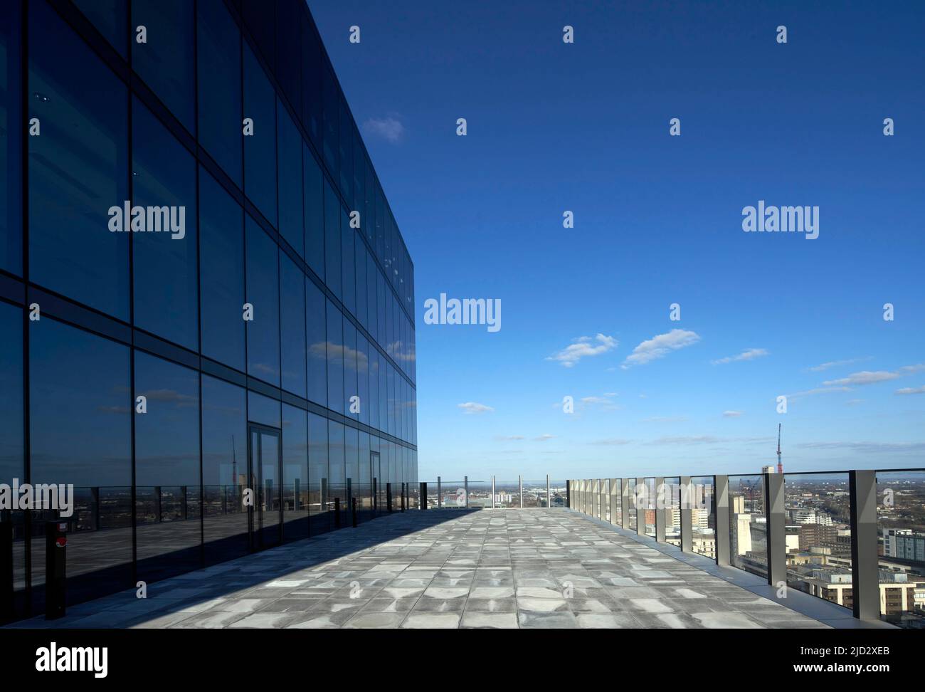 Balcony. 103 Colmore Row, Birmingham, United Kingdom. Architect: Doone Silver Kerr, 2022. Stock Photo
